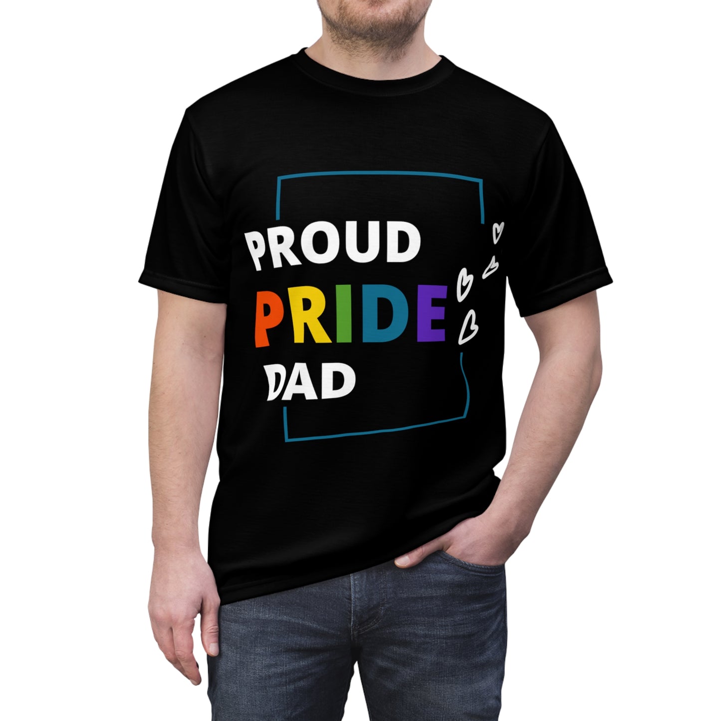 "Proud Pride Dad" Cut & Sew Tee (AOP)