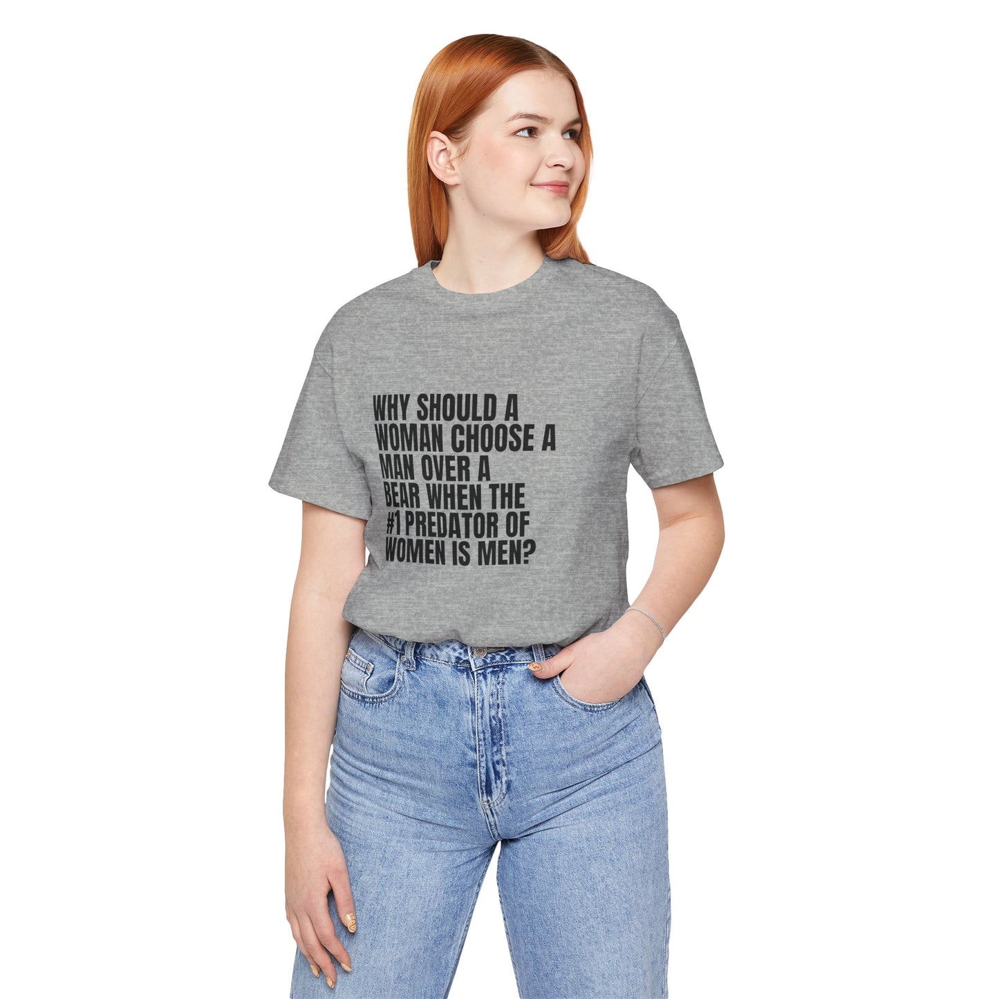 Women's Man v. Bear Tee - Black Writing