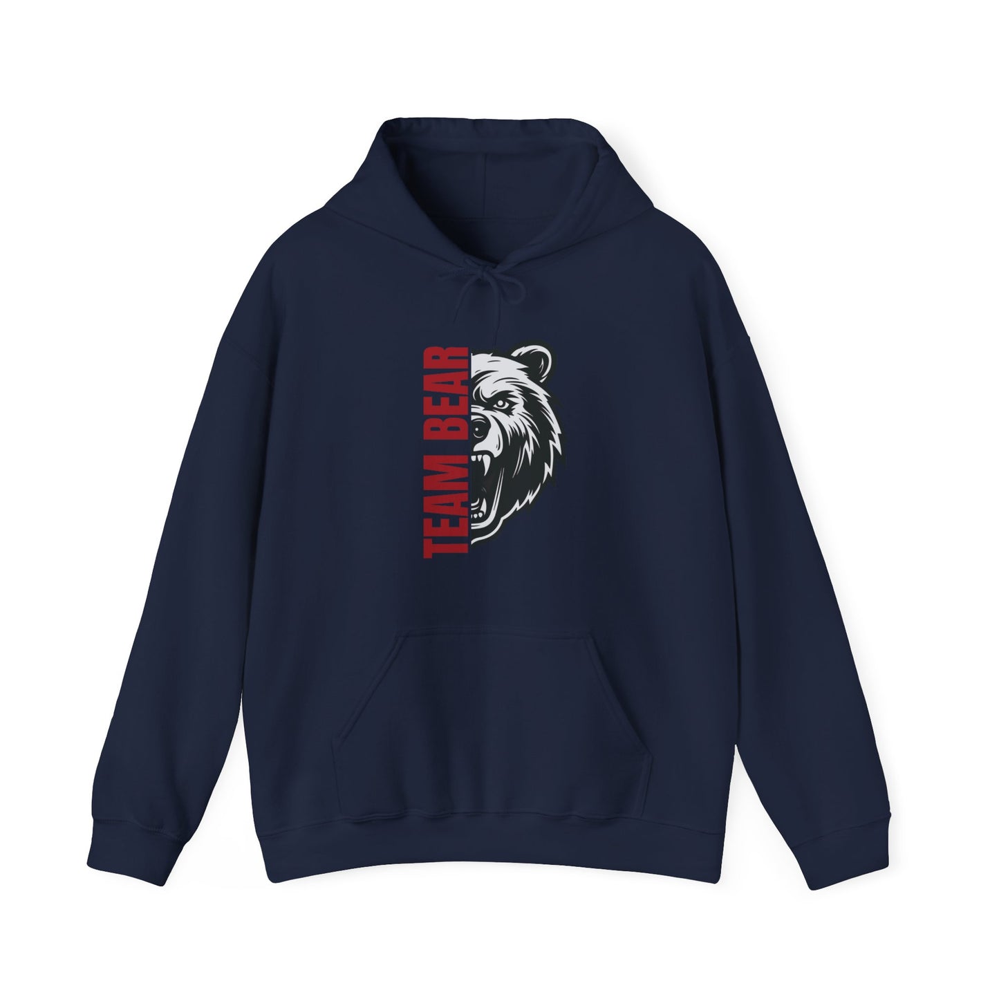 Women's "Team Bear" Hooded Sweatshirt - Red Lettering
