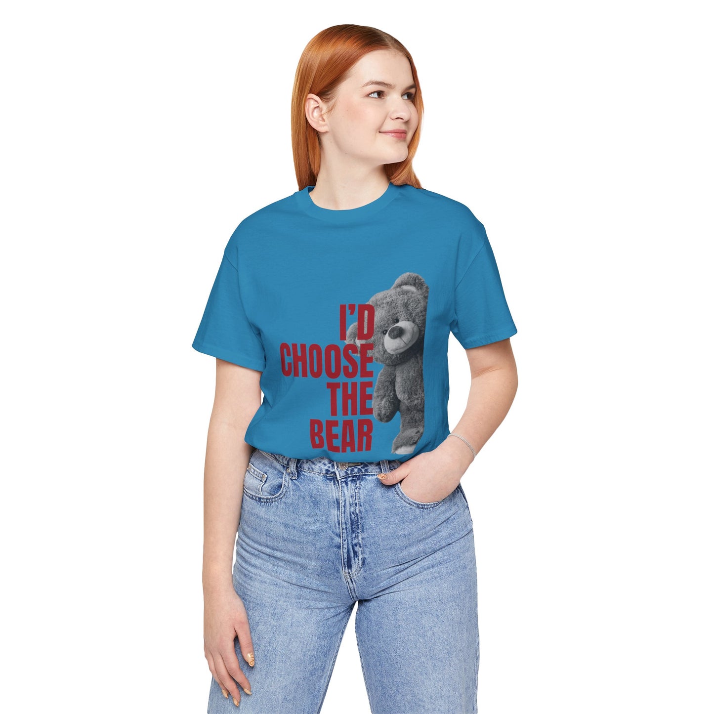Women's Teddy Bear Tee - Red Writing