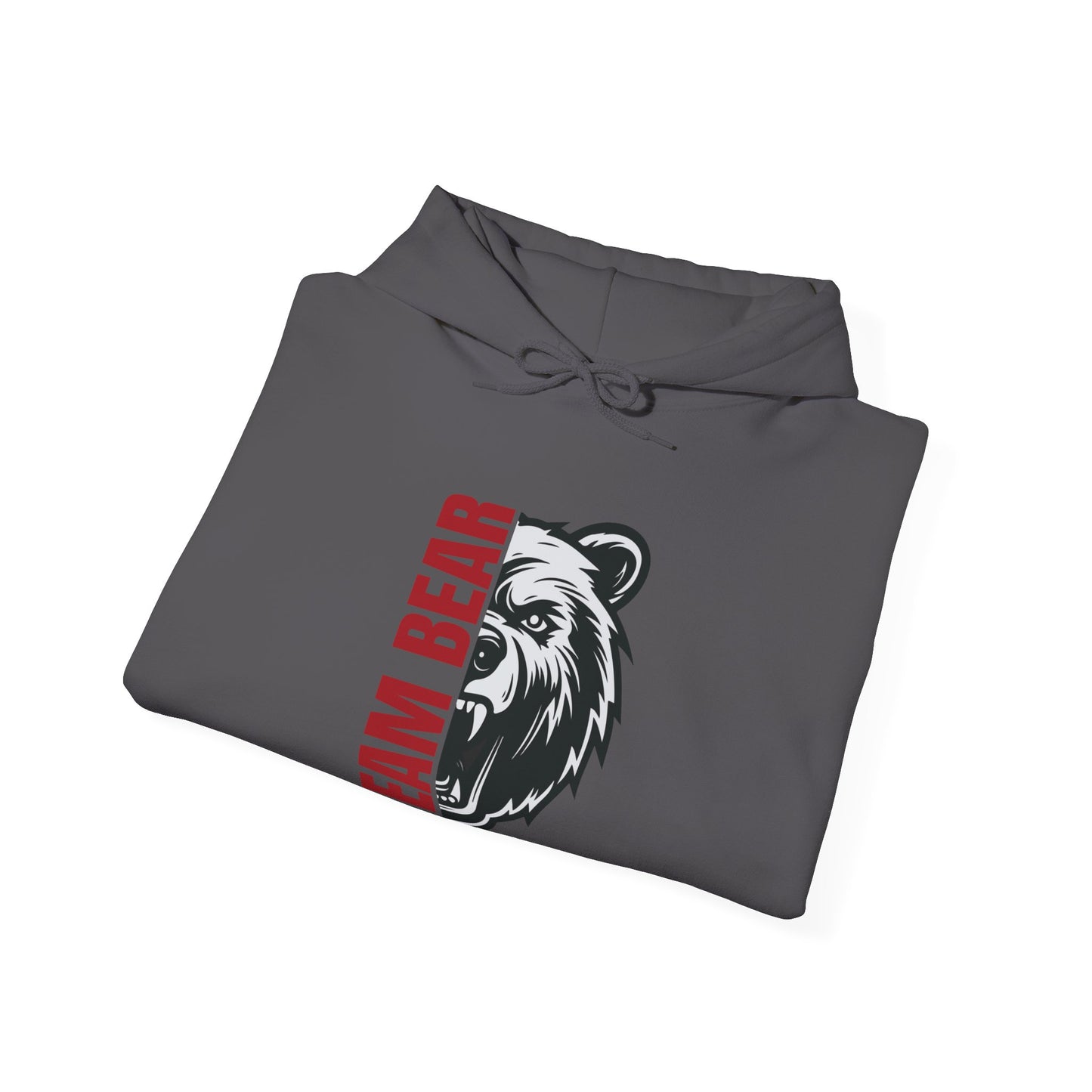 Women's "Team Bear" Hooded Sweatshirt - Red Lettering