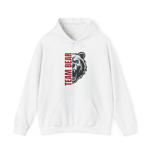 Women's "Team Bear" Hooded Sweatshirt - Red Lettering