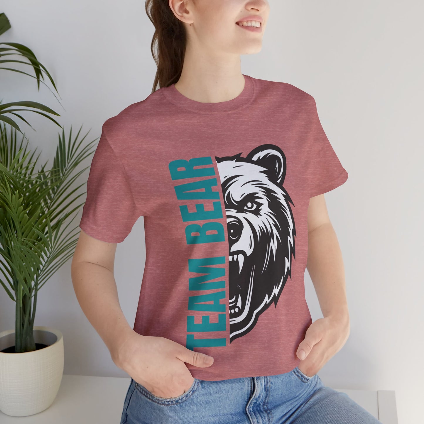 Women's "Team Bear" Tee - Teal Lettering