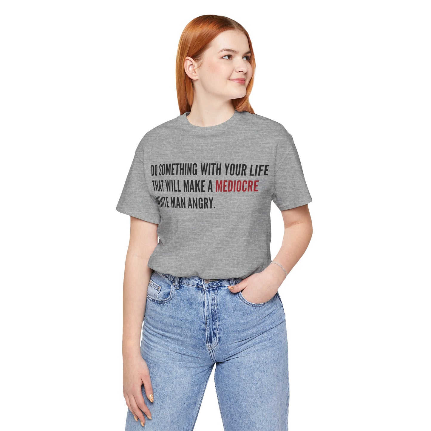 Women's Mediocre Man Short Sleeve Tee - Black Graphic
