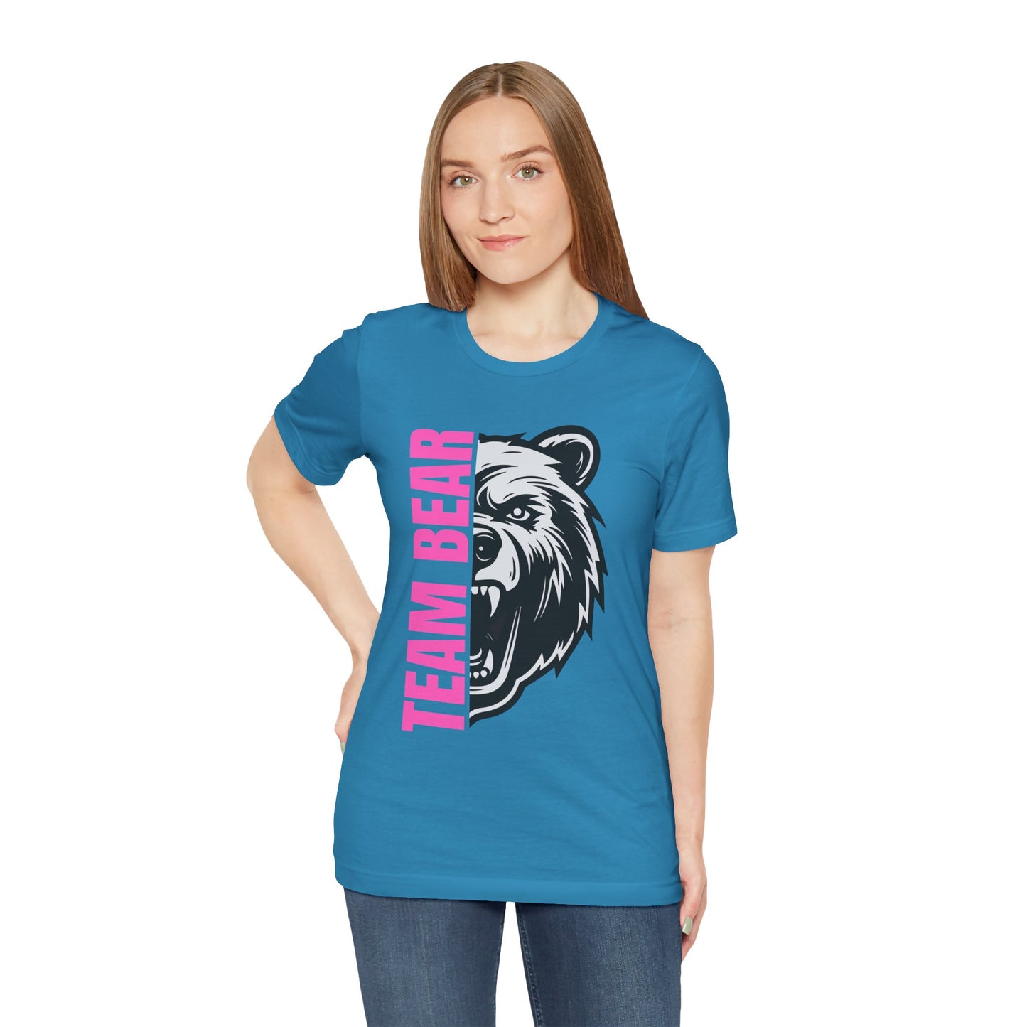 Women's "Team Bear" Tee - Pink Lettering