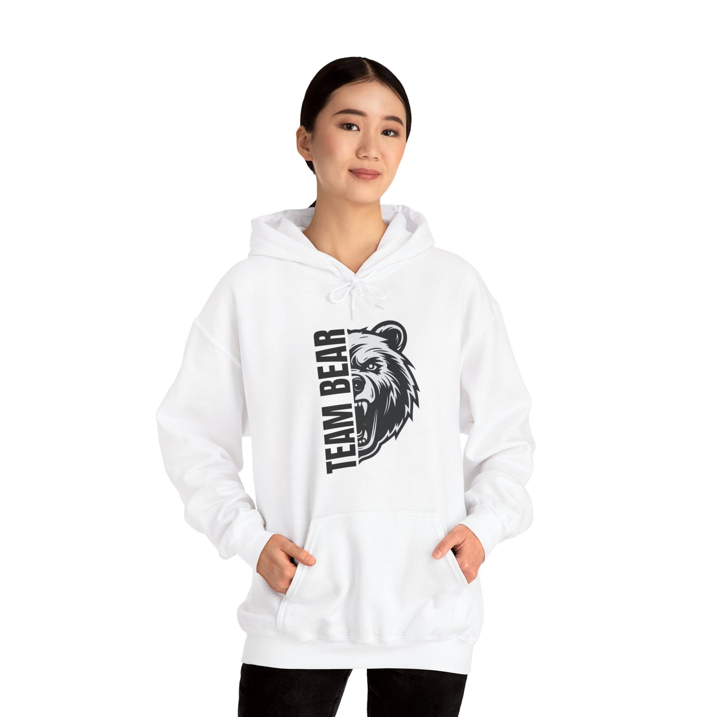 Women's "Team Bear" Hooded Sweatshirt - Black Lettering