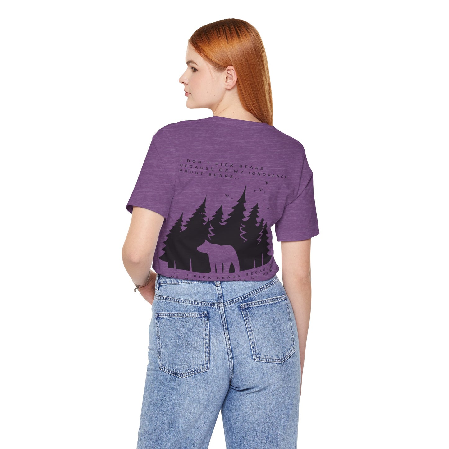 Women's Two-Sided Graphic "Team Bear" Tee - Black Graphics
