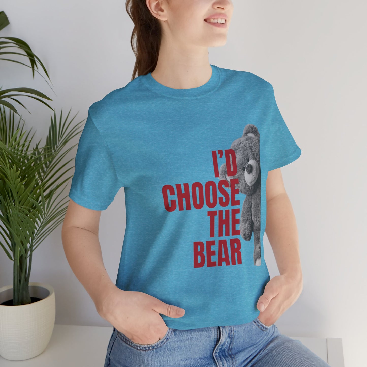 Women's Teddy Bear Tee - Red Writing