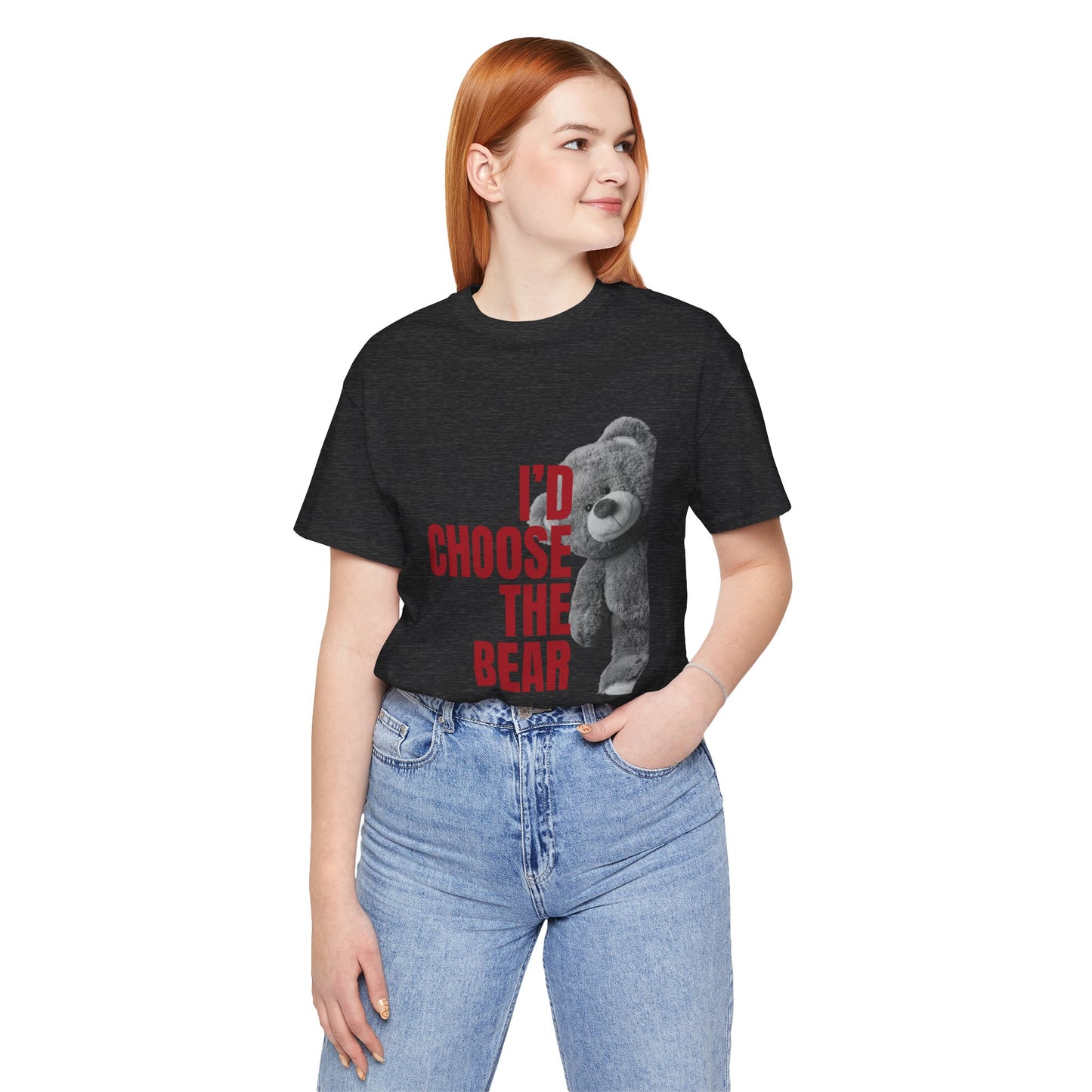 Women's Teddy Bear Tee - Red Writing