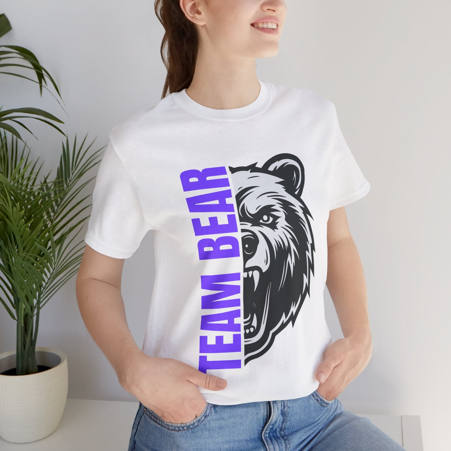 Women's "Team Bear" Tee - Purple Lettering
