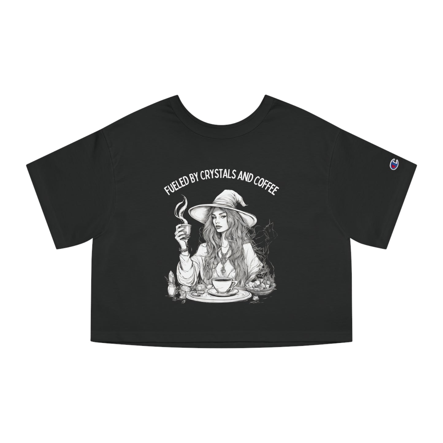 Fueled by Crystals and Coffee Cropped T-Shirt