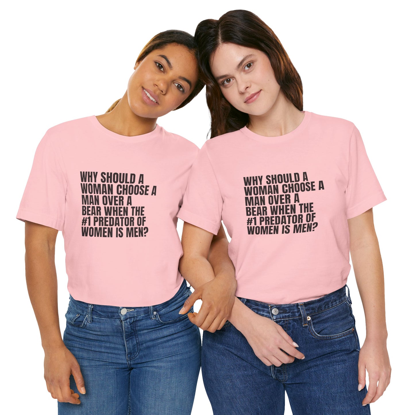 Women's Man v. Bear Tee - Black Writing