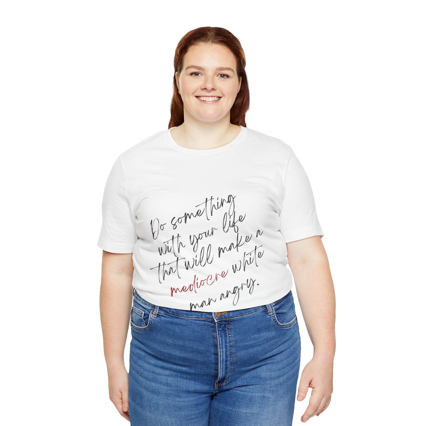 Women's Mediocre Man Short Sleeve Tee 2 - Black Graphic
