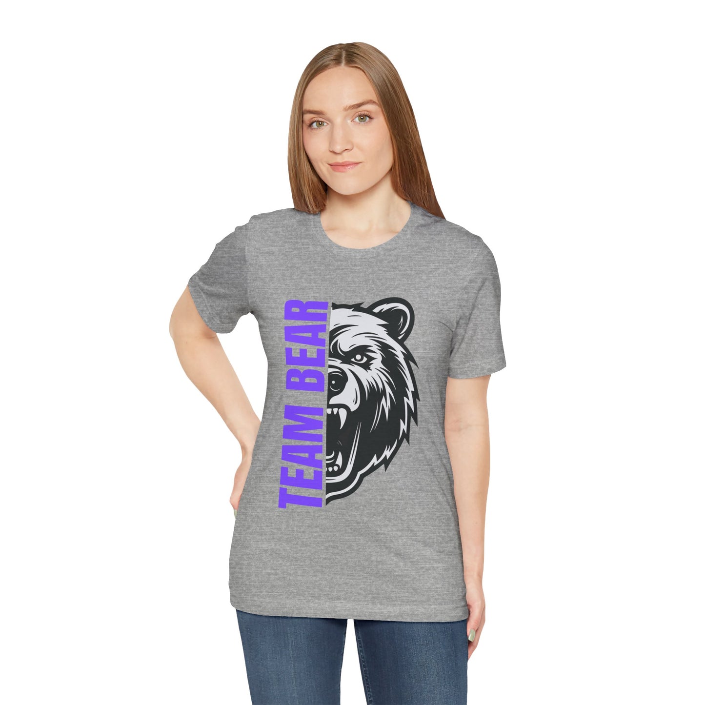 Women's "Team Bear" Tee - Purple Lettering