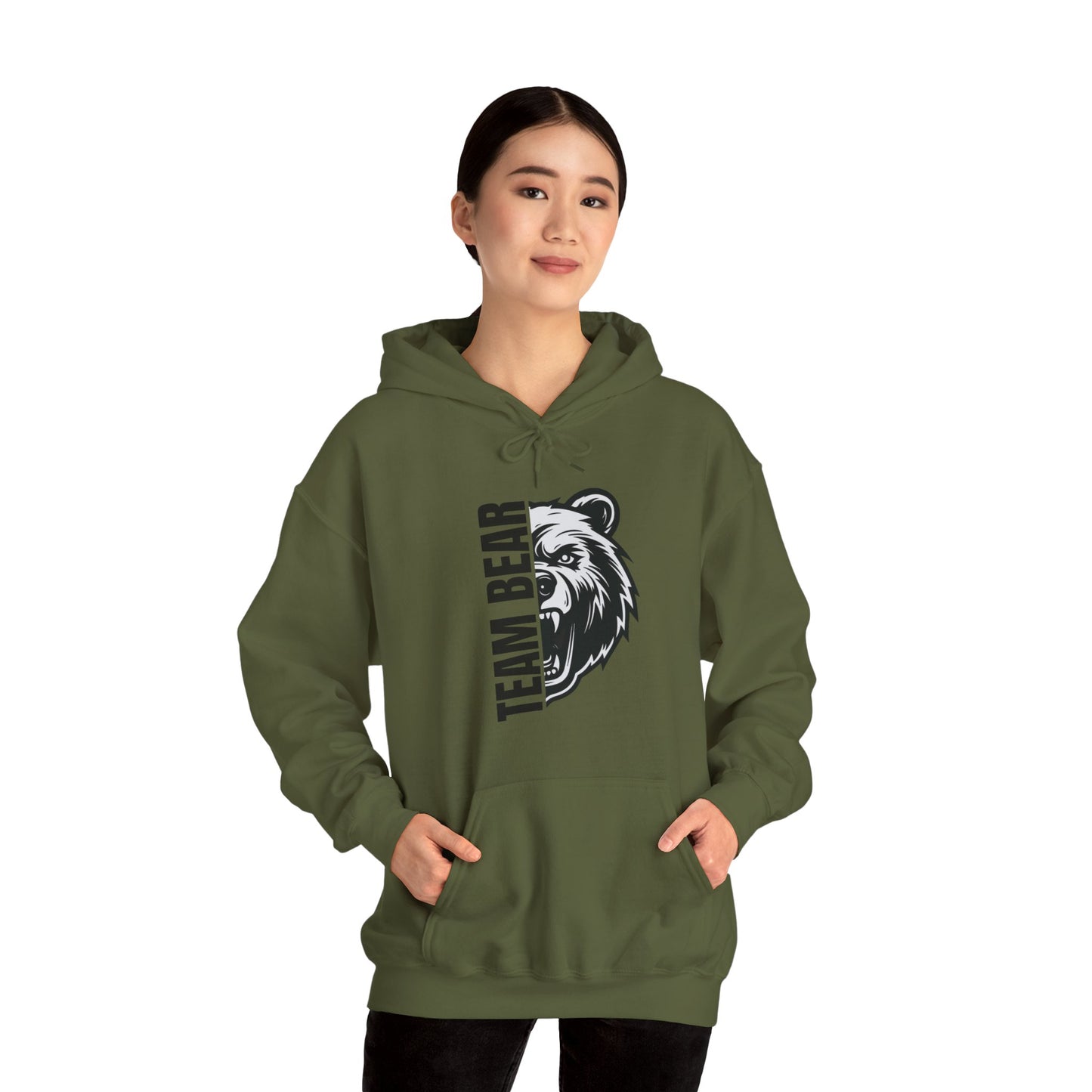 Women's "Team Bear" Hooded Sweatshirt - Black Lettering