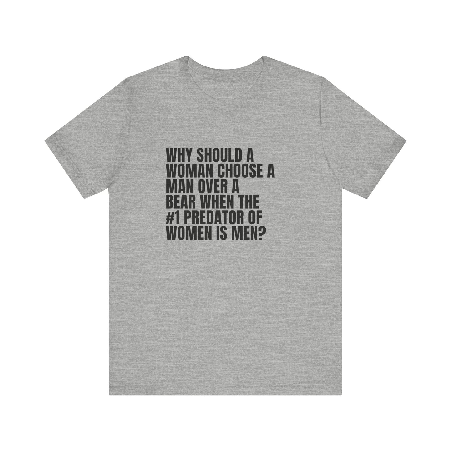 Women's Man v. Bear Tee - Black Writing