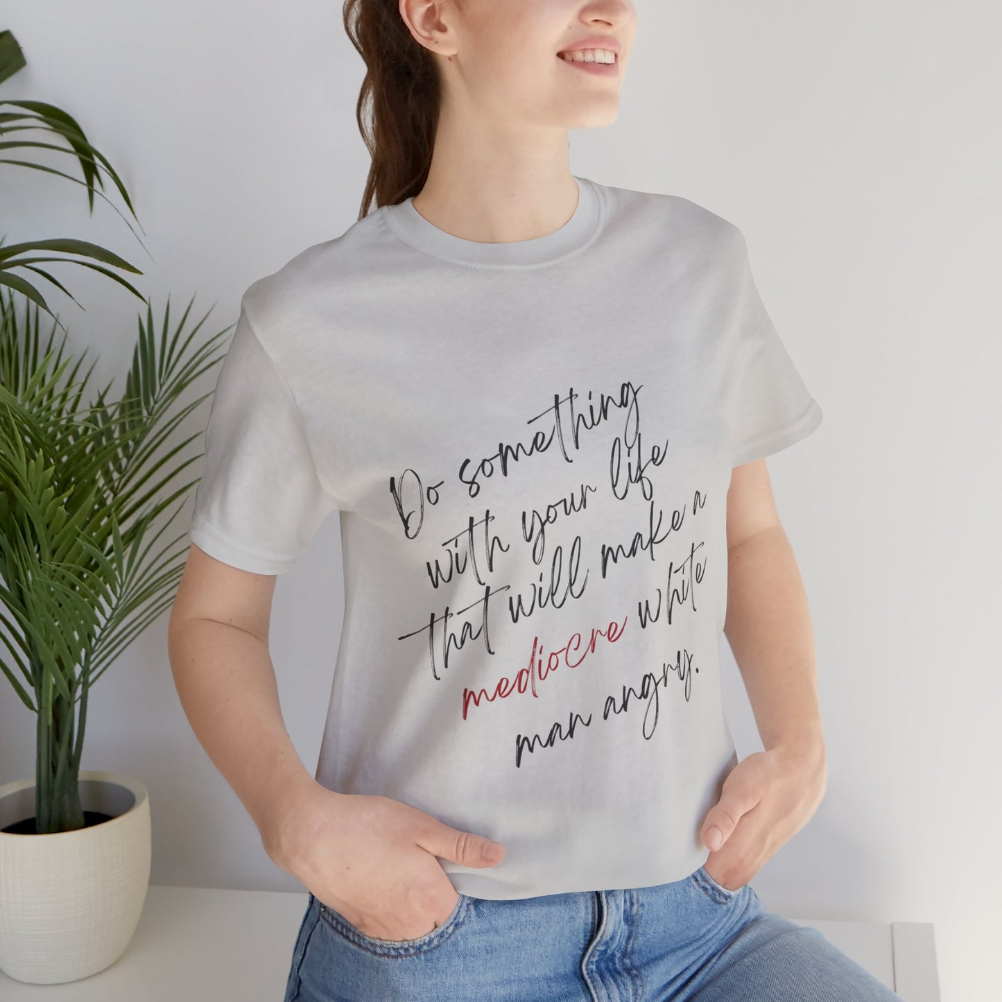 Women's Mediocre Man Short Sleeve Tee 2 - Black Graphic
