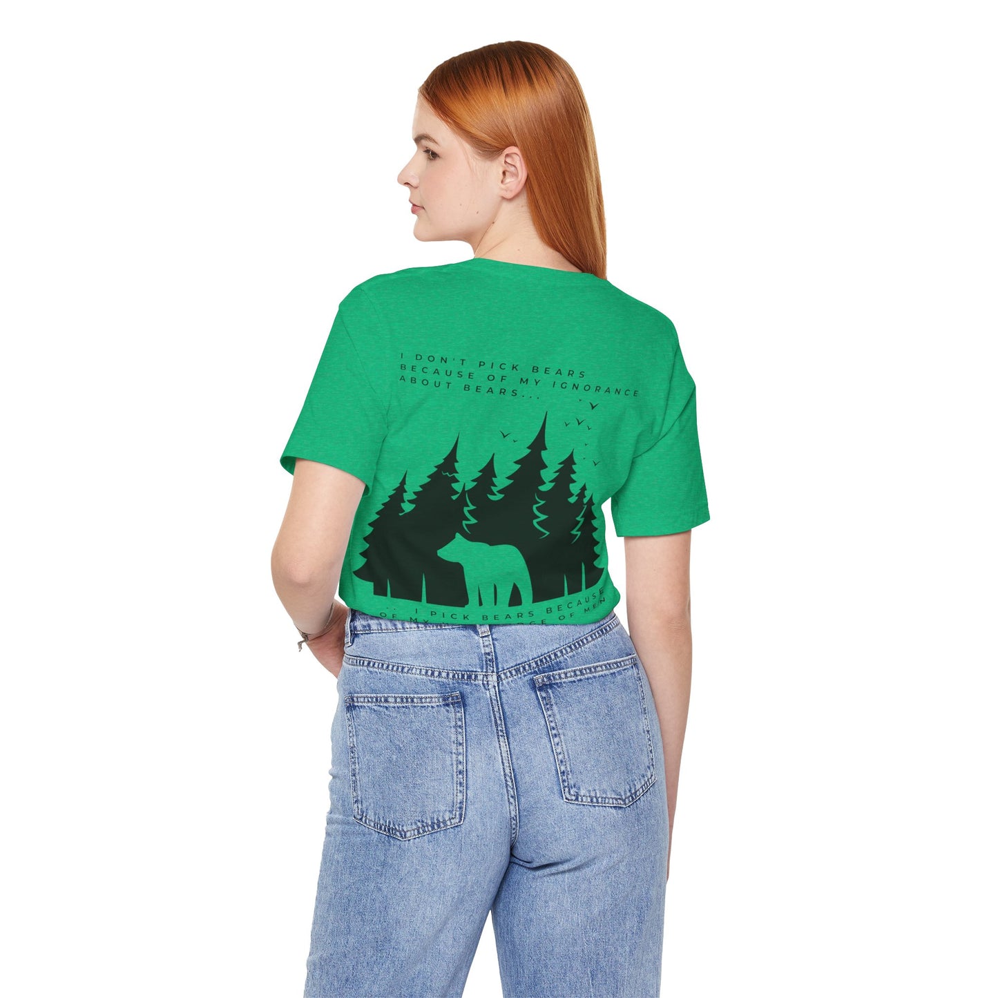 Women's Two-Sided Graphic "Team Bear" Tee - Black Graphics