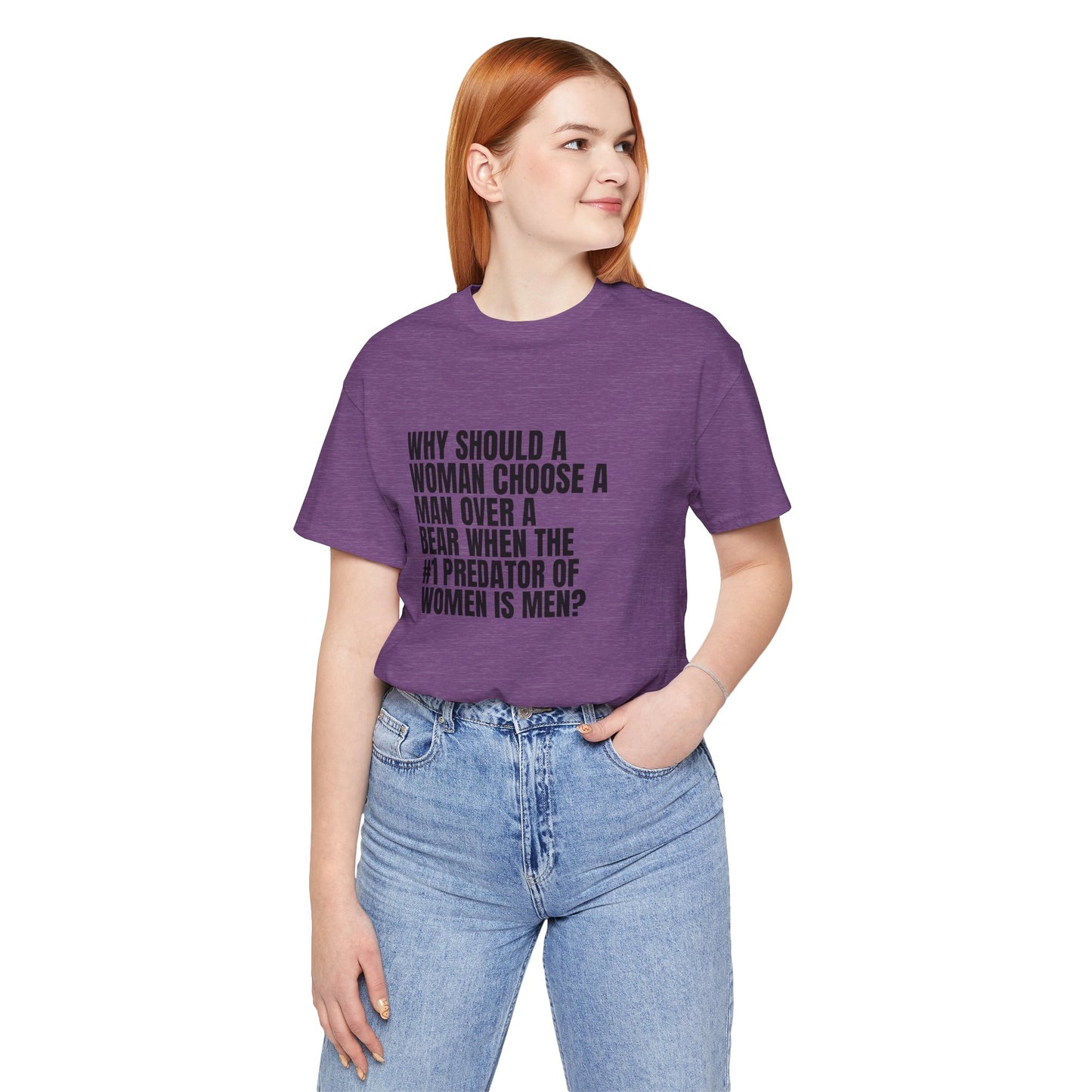 Women's Man v. Bear Tee - Black Writing