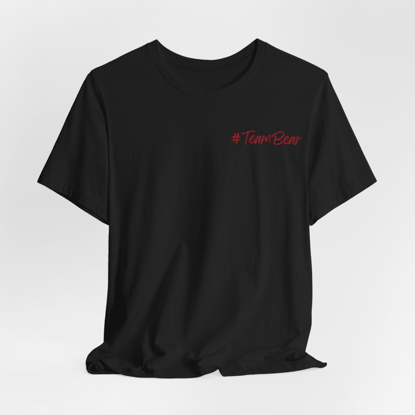Women's Two-Sided Graphic "Team Bear" Tee - Red and White Graphics