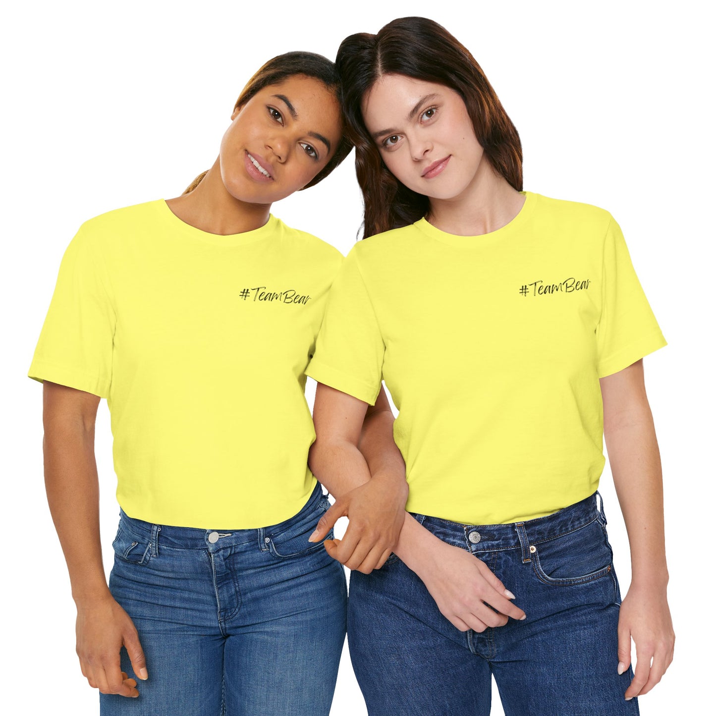 Women's Two-Sided Graphic "Team Bear" Tee - Black Graphics