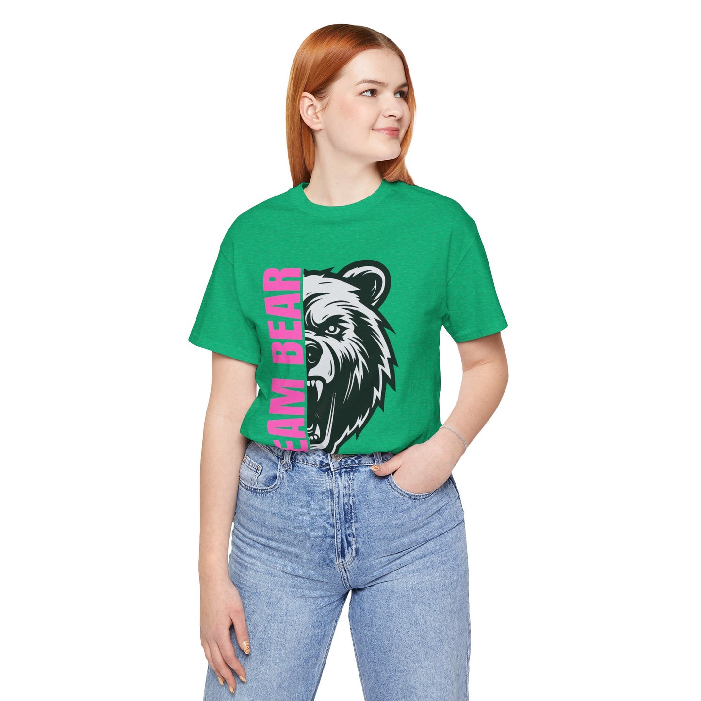 Women's "Team Bear" Tee - Pink Lettering