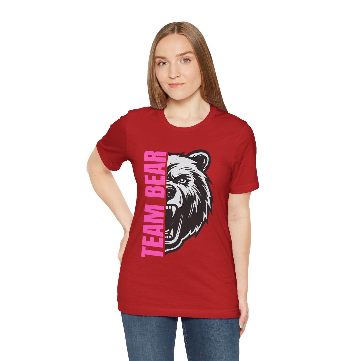 Women's "Team Bear" Tee - Pink Lettering