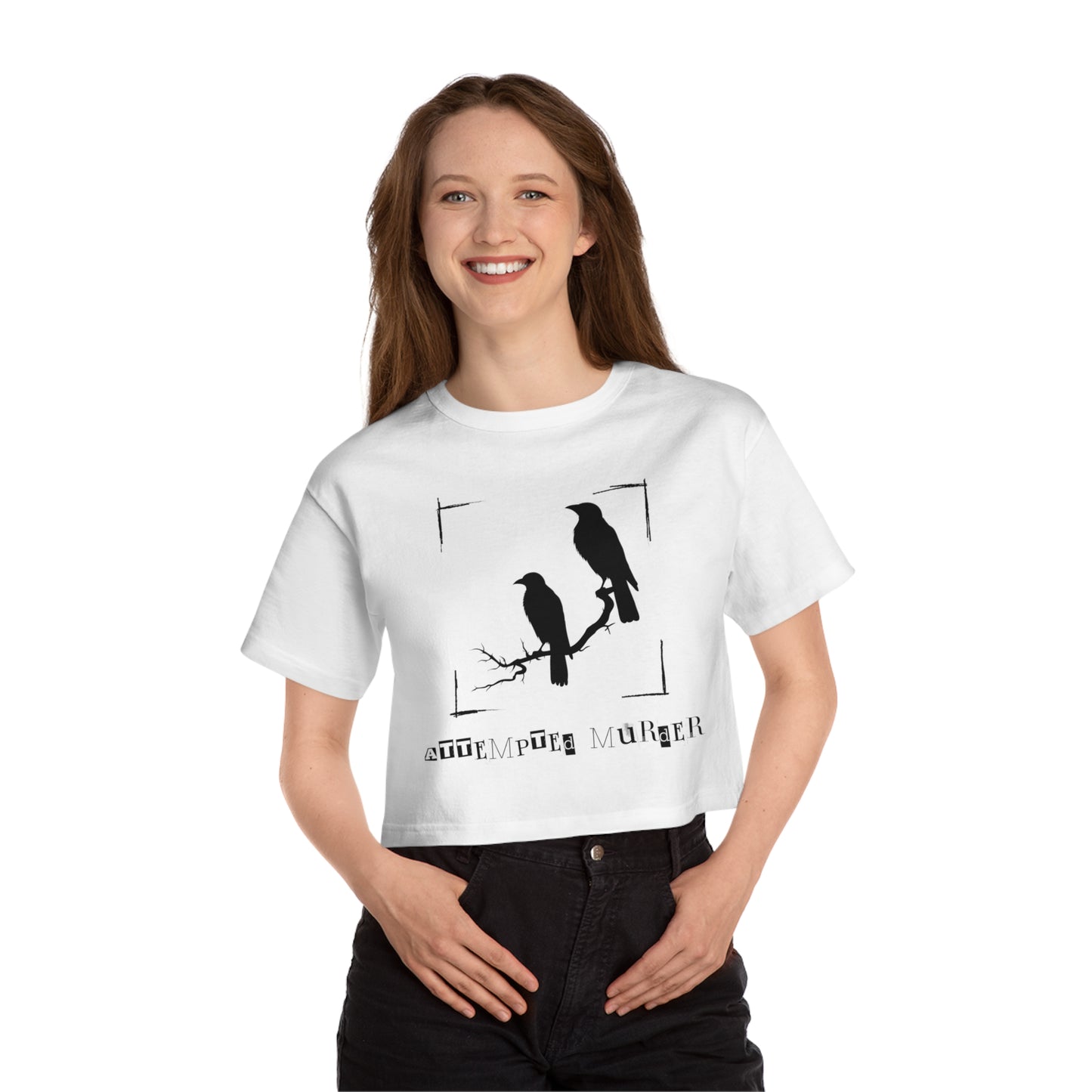 "Attempted Murder" Crow Cropped T-Shirt