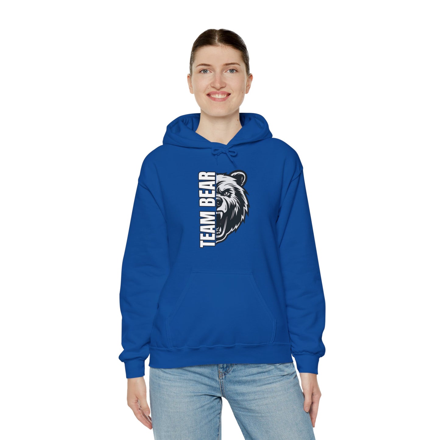 Women's "Team Bear" Hooded Sweatshirt - White Lettering