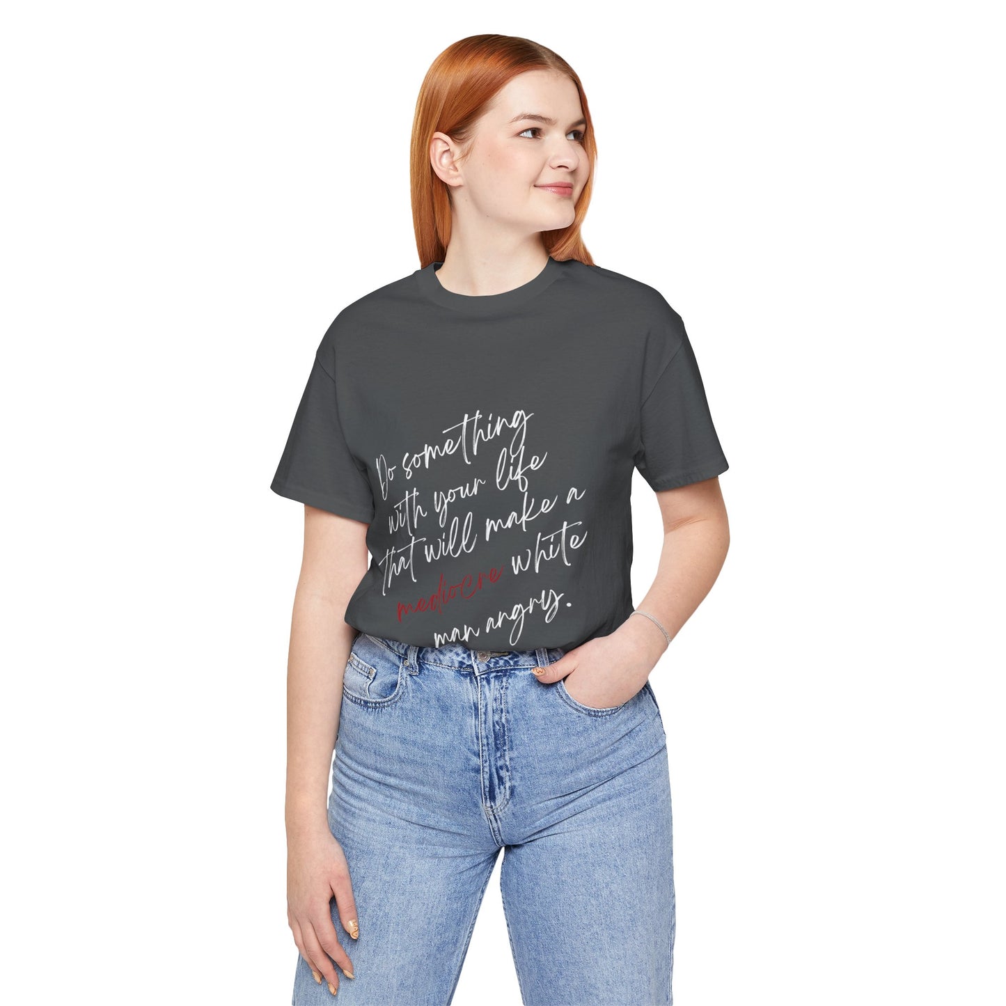 Women's Mediocre Man Short Sleeve Tee 2 - White Graphic