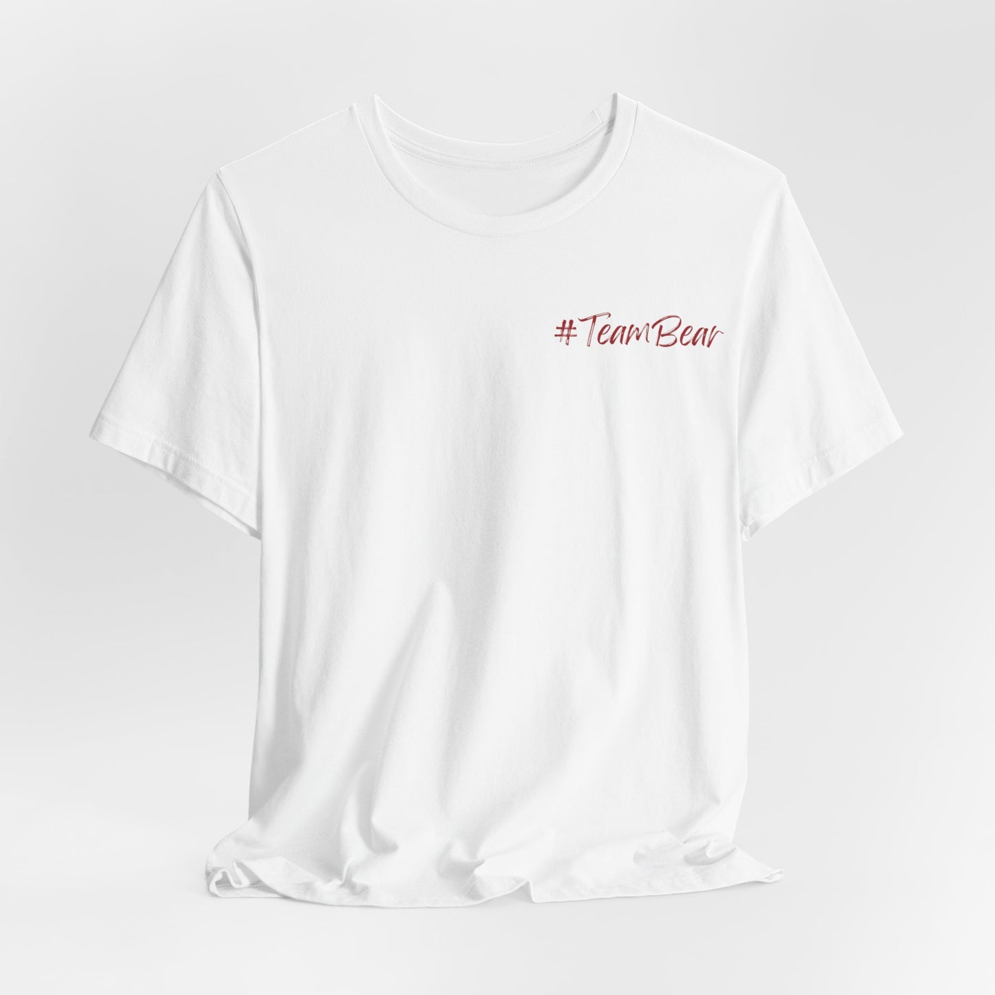 Women's Two-Sided Graphic "Team Bear" Tee - Red and White Graphics