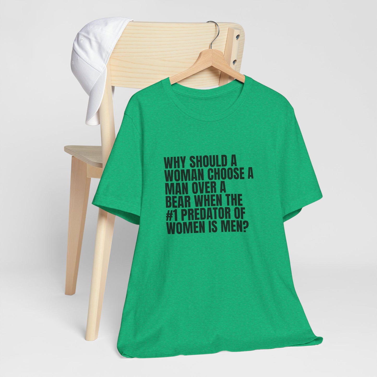 Women's Man v. Bear Tee - Black Writing