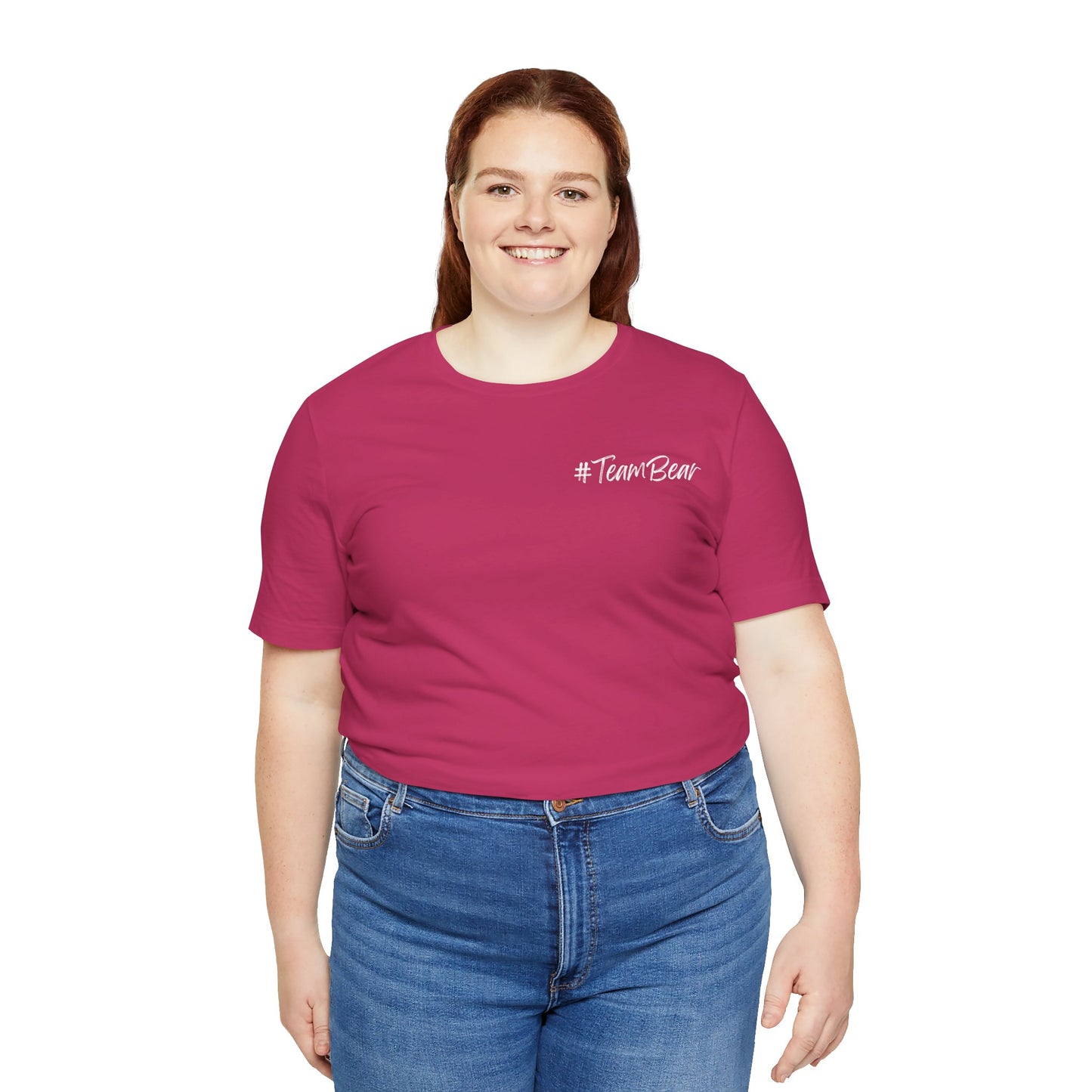 Women's Two-Sided Graphic "Team Bear" Tee - White Graphics