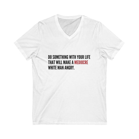 Women's Mediocre Man Short Sleeve V-Neck Tee