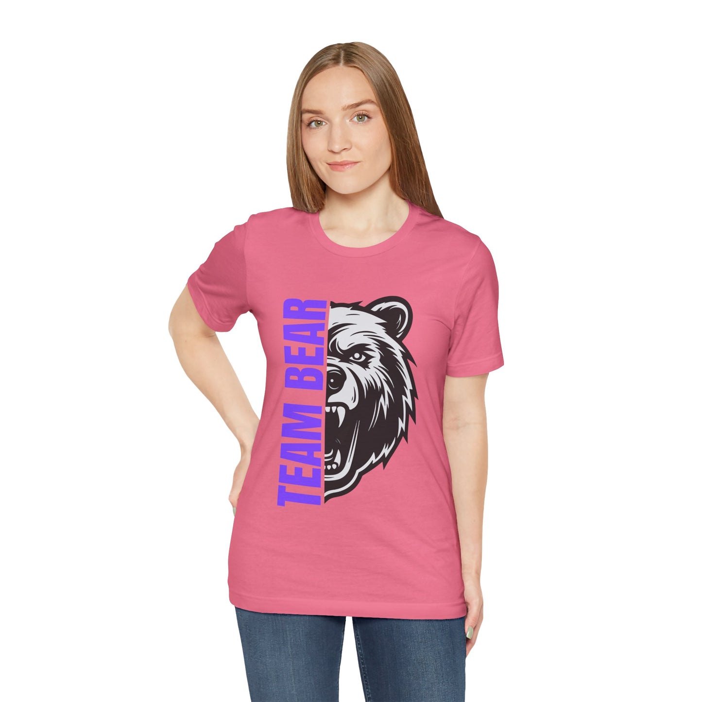 Women's "Team Bear" Tee - Purple Lettering