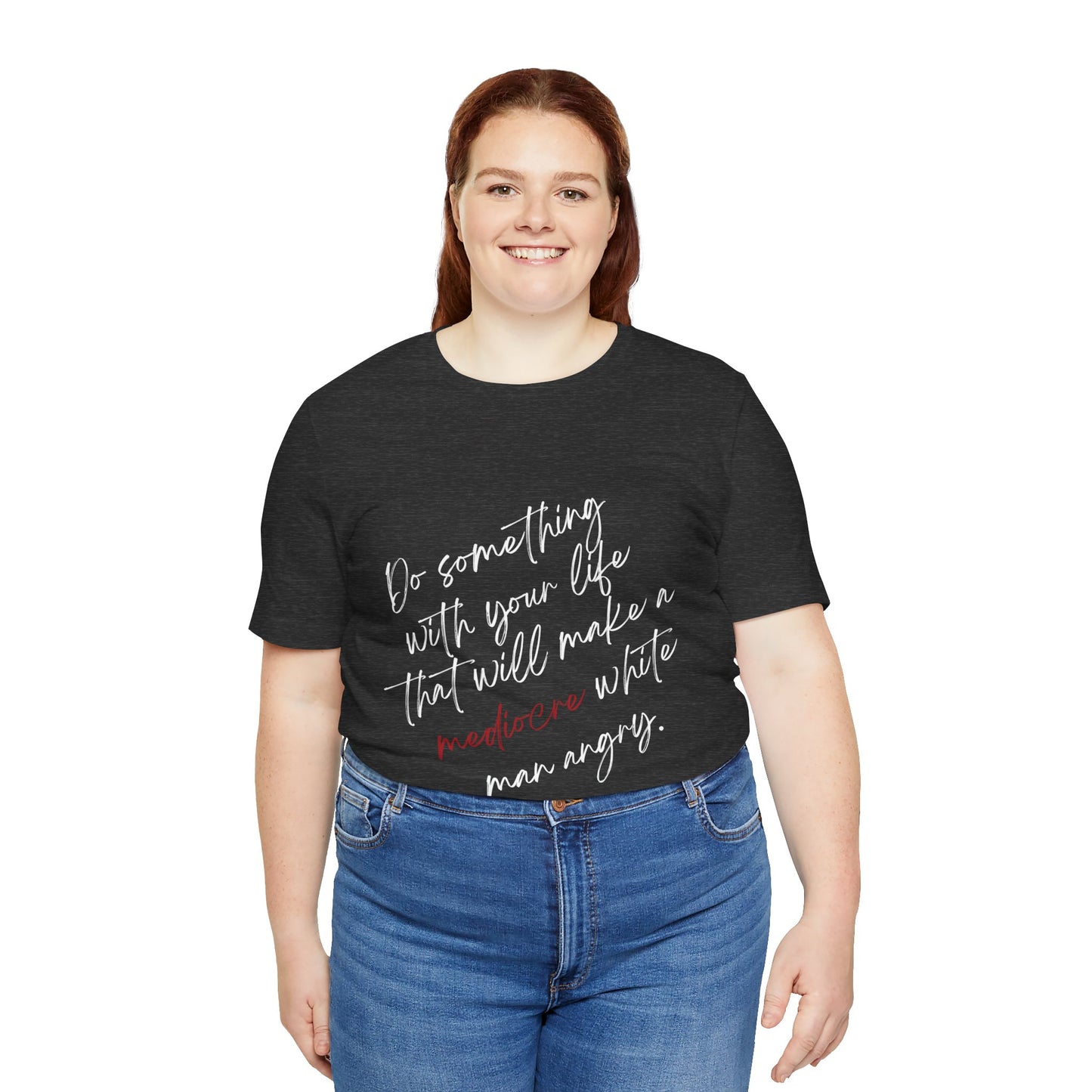 Women's Mediocre Man Short Sleeve Tee 2 - White Graphic