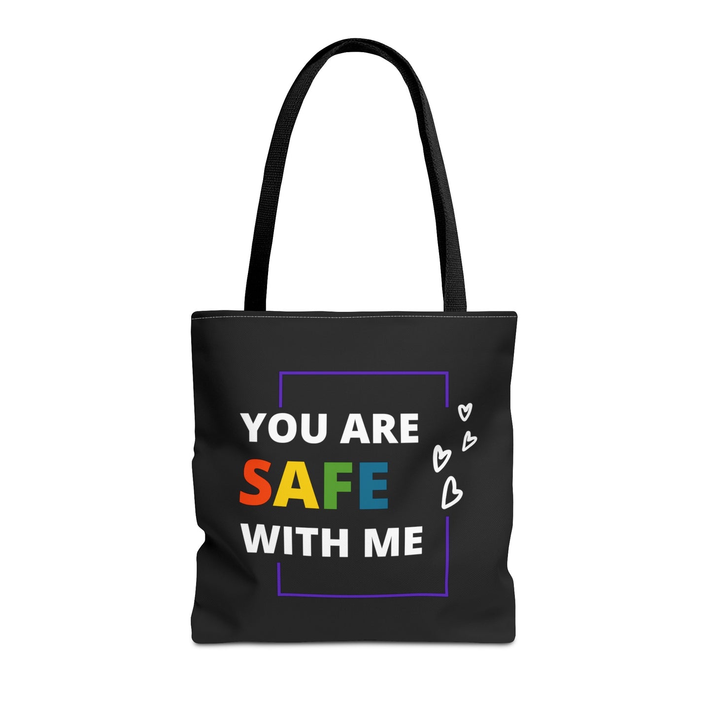 "You Are Safe With Me" Tote Bag (AOP)
