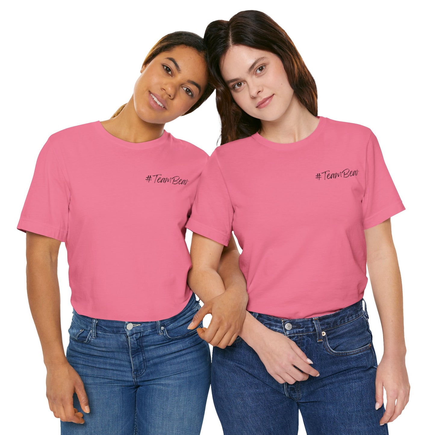 Women's Two-Sided Graphic "Team Bear" Tee - Black Graphics