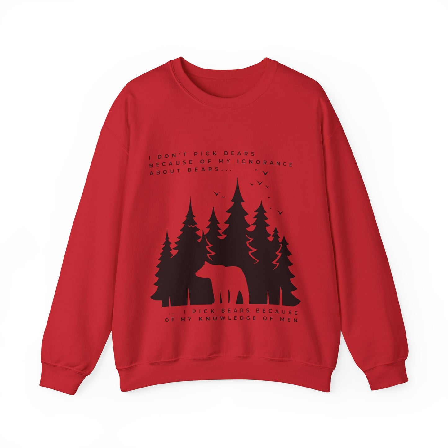 Women's Quoted "Team Bear" Crewneck Sweatshirt - Black Graphic