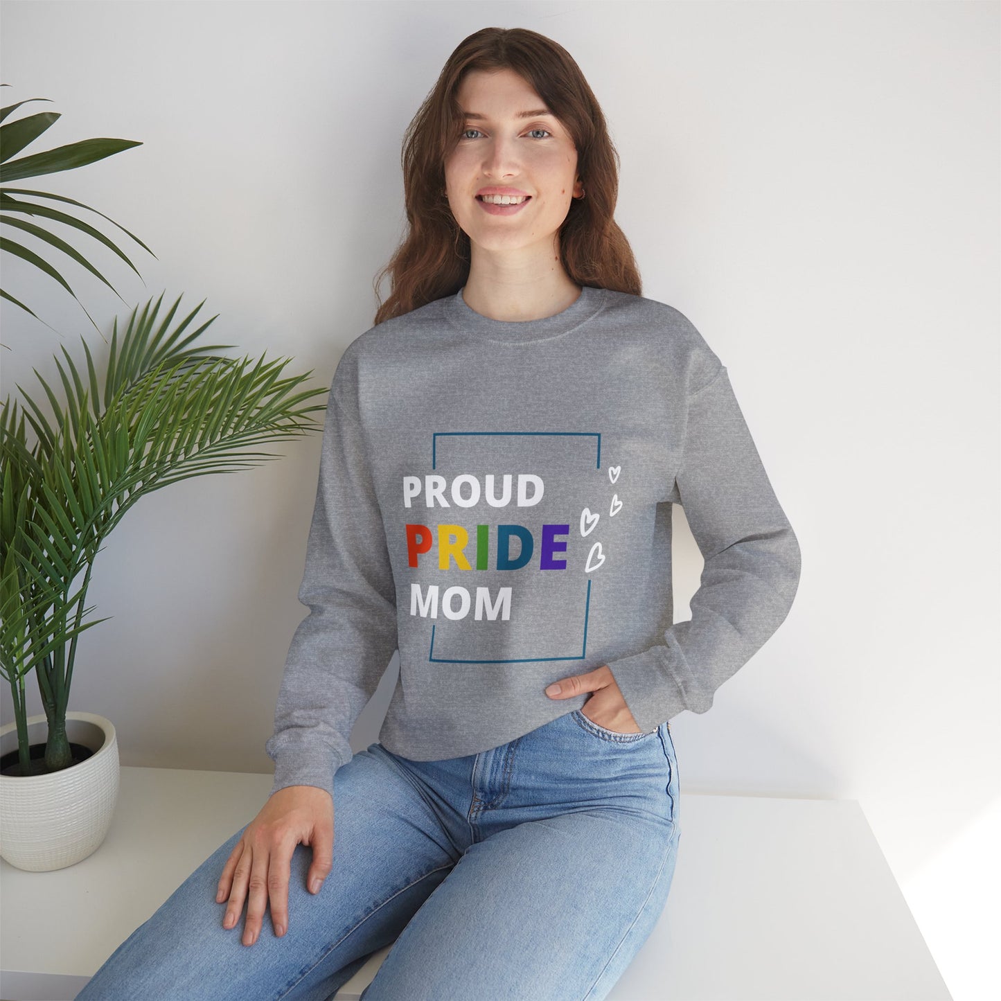 Proud Pride Mom Crewneck Sweatshirt