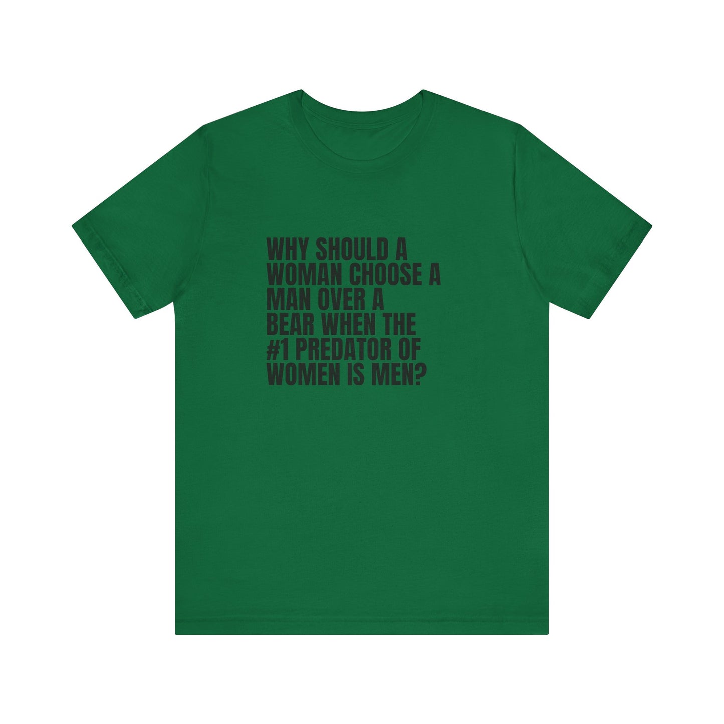 Women's Man v. Bear Tee - Black Writing