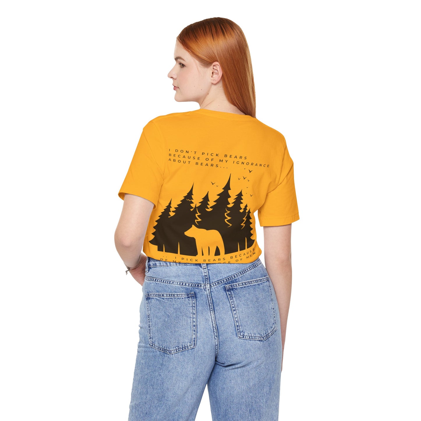 Women's Two-Sided Graphic "Team Bear" Tee - Black Graphics