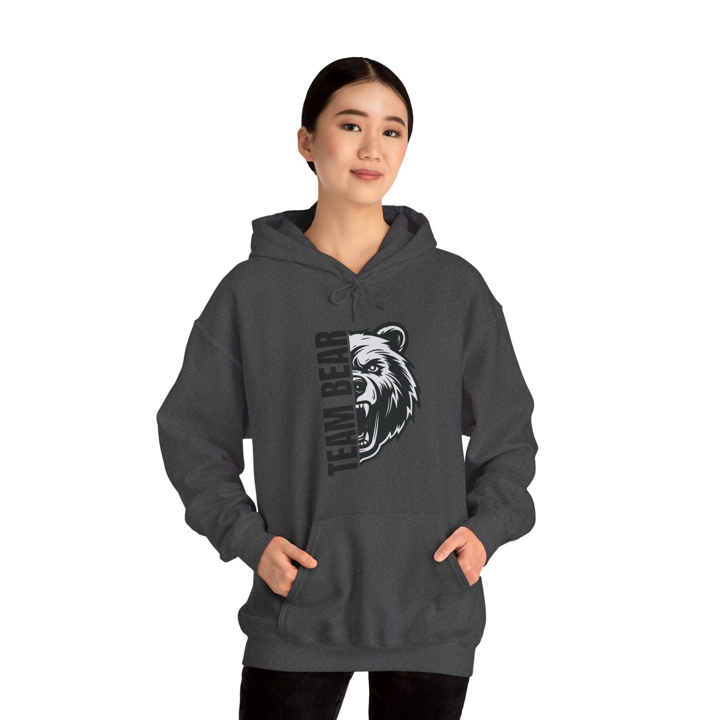 Women's "Team Bear" Hooded Sweatshirt - Black Lettering