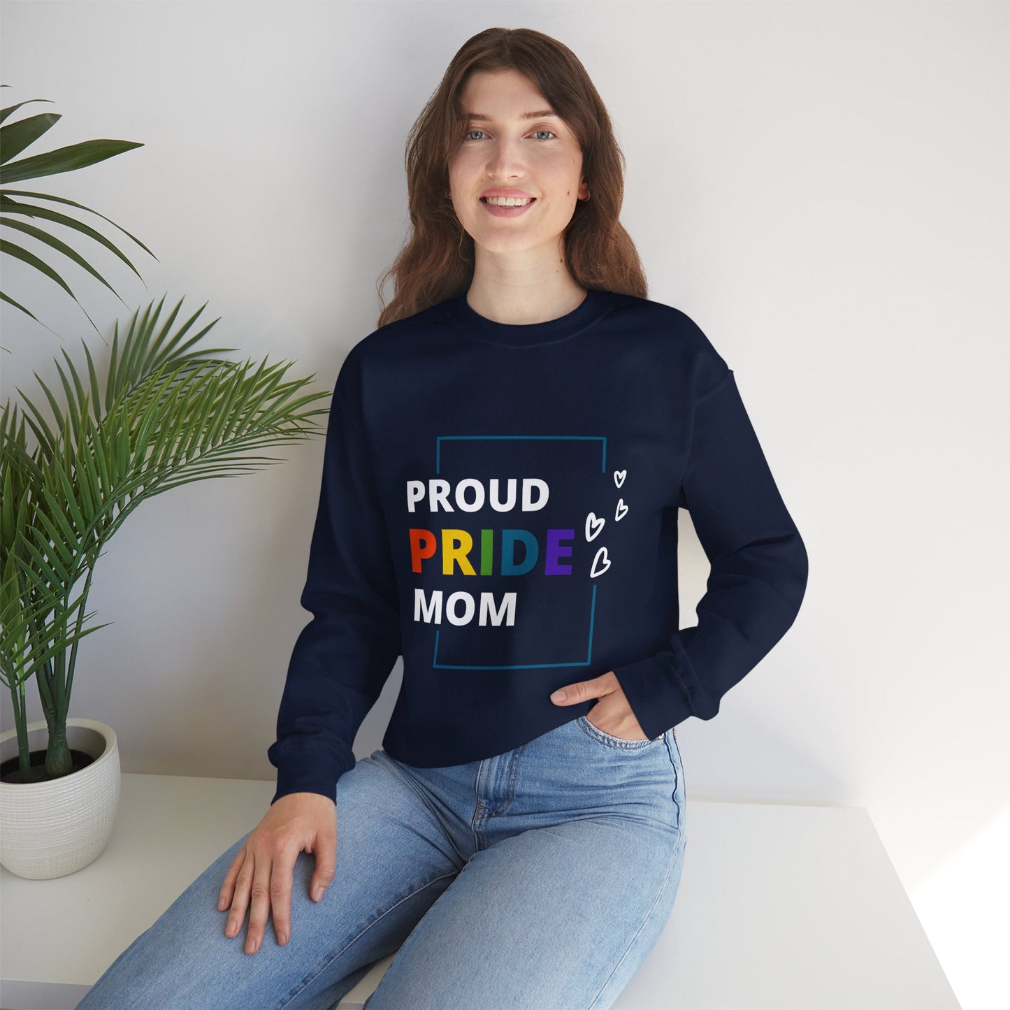Proud Pride Mom Crewneck Sweatshirt