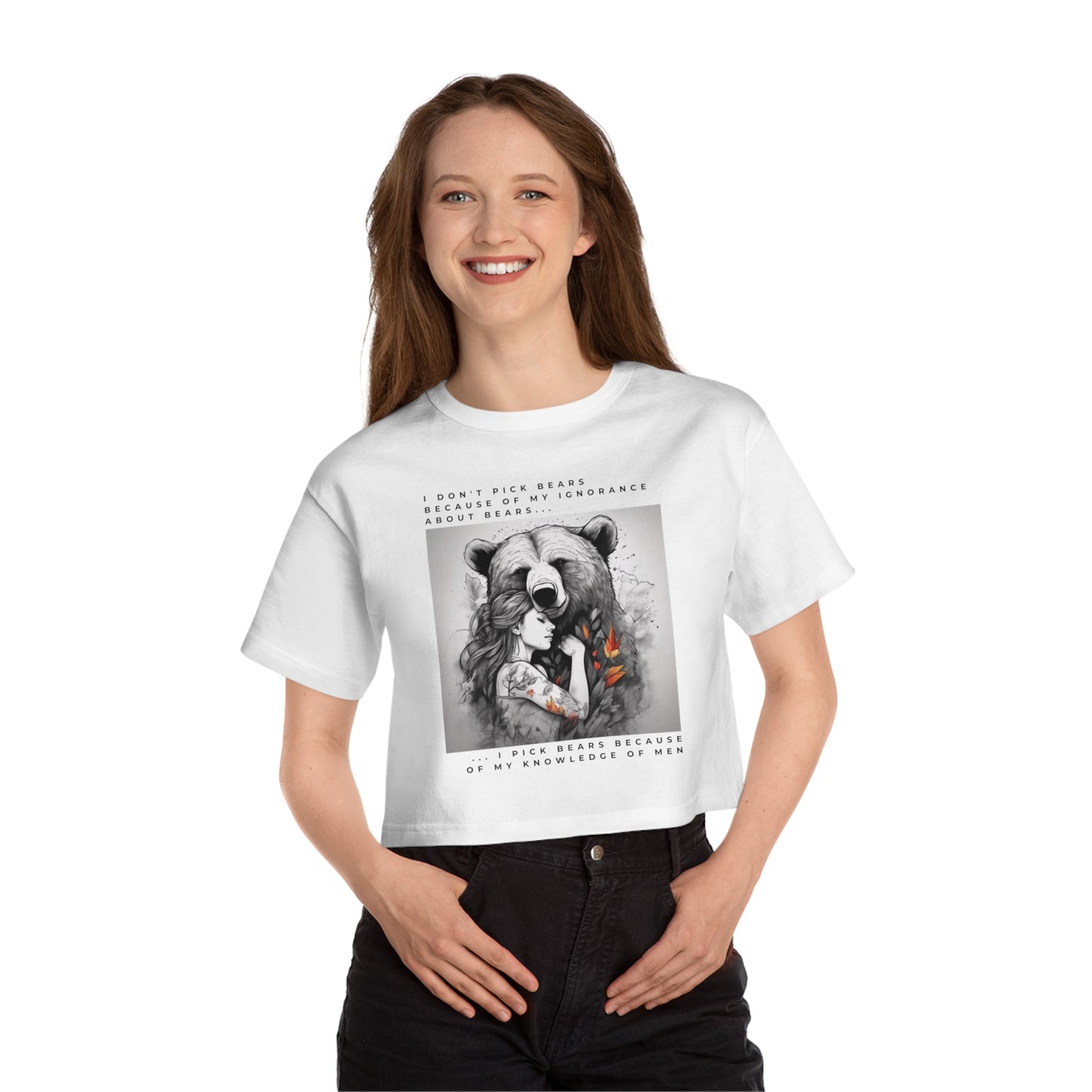 Women's Bear Hug Cropped T-Shirt