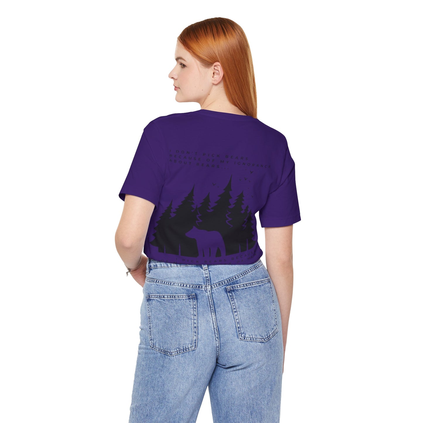 Women's Two-Sided Graphic "Team Bear" Tee - Black Graphics