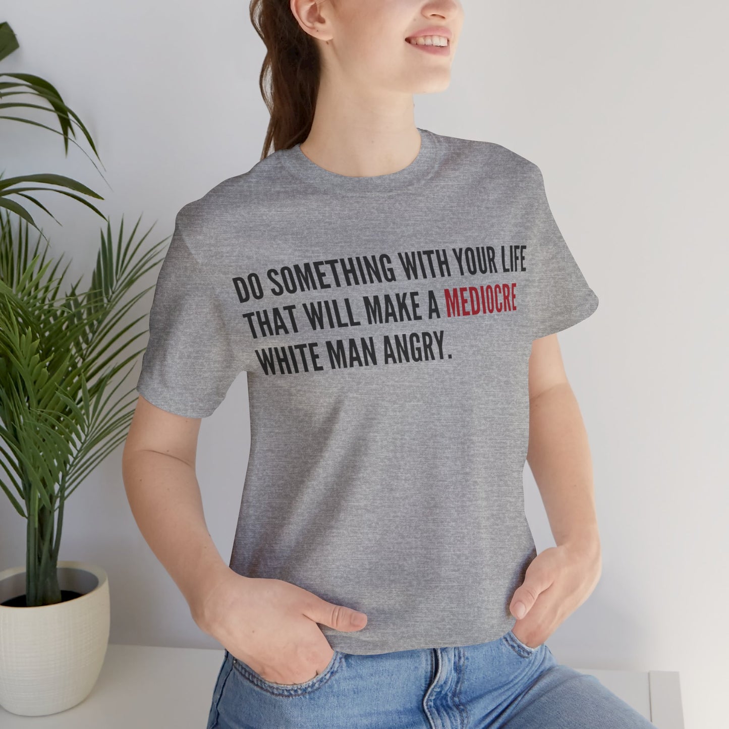 Women's Mediocre Man Short Sleeve Tee - Black Graphic