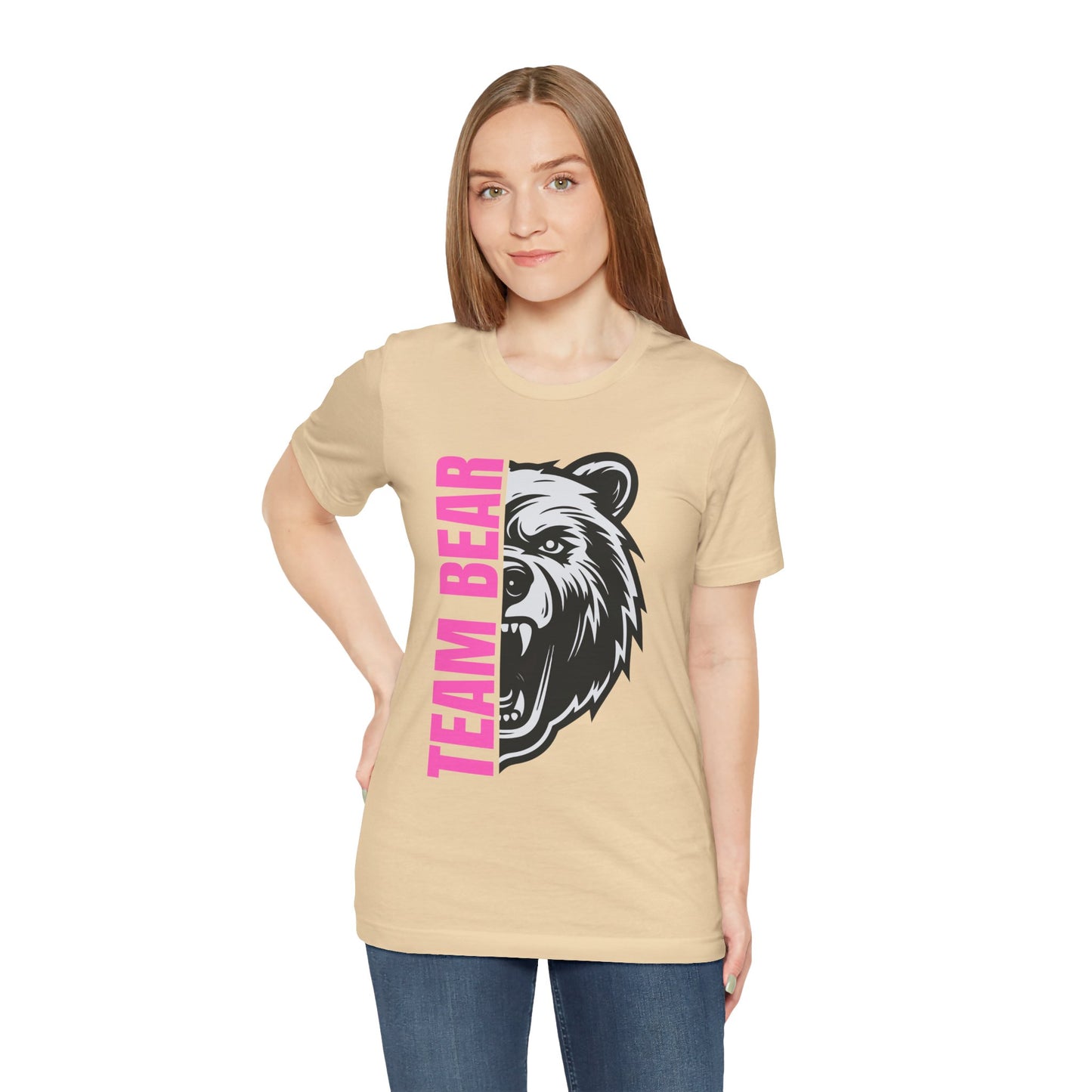 Women's "Team Bear" Tee - Pink Lettering