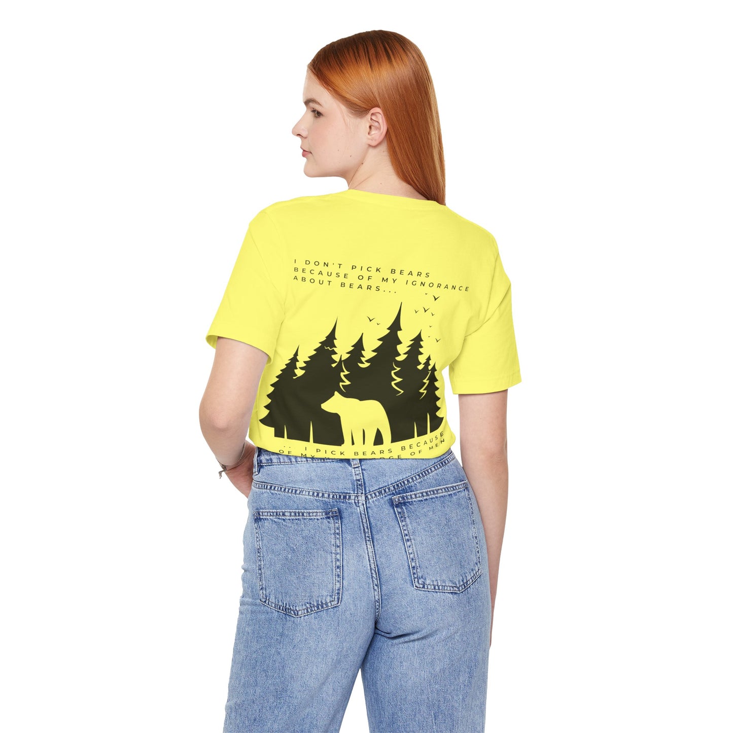 Women's Two-Sided Graphic "Team Bear" Tee - Black Graphics