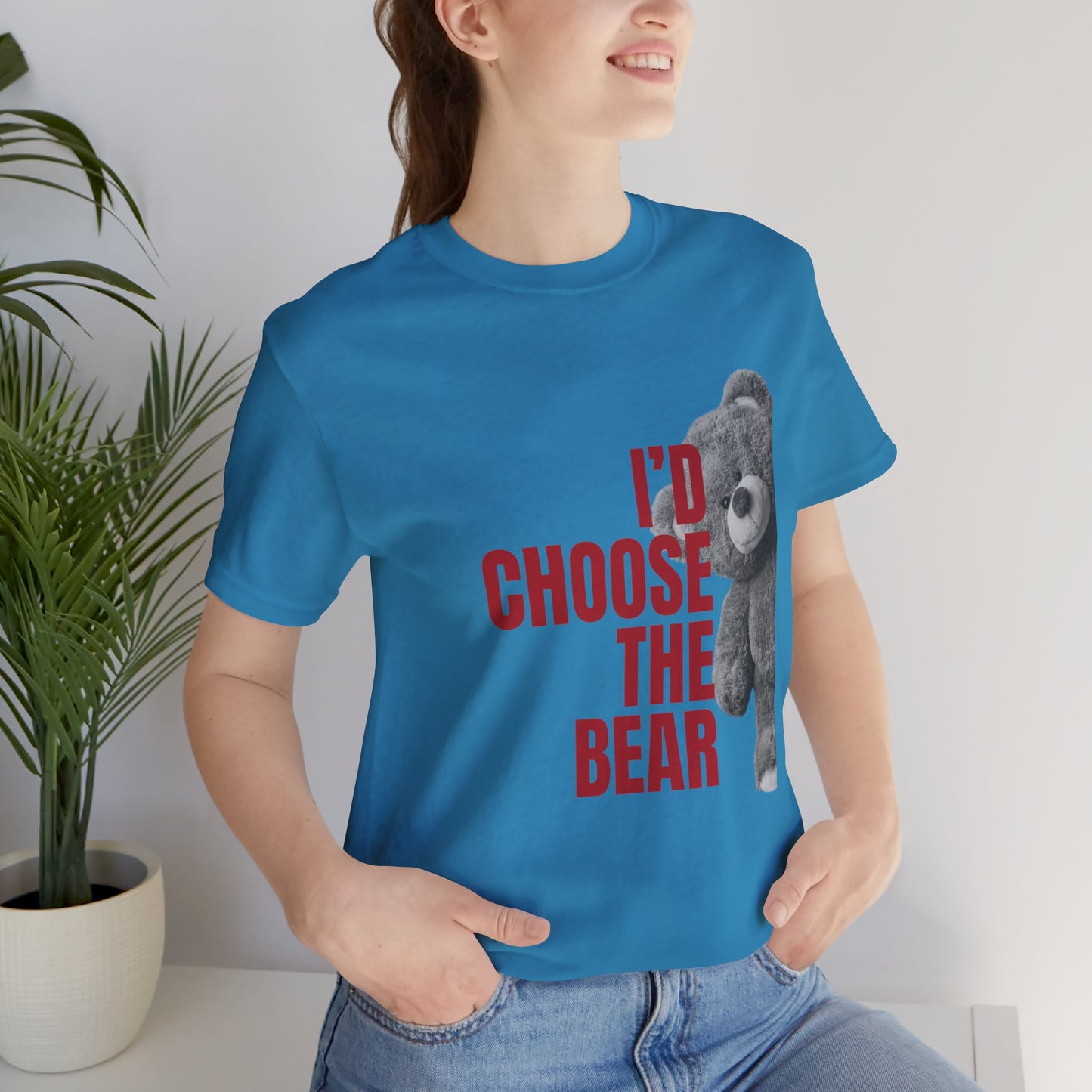 Women's Teddy Bear Tee - Red Writing